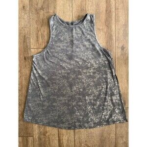 Workout top Metallic Foil Print High-Neck Athletic Tank Top size XS